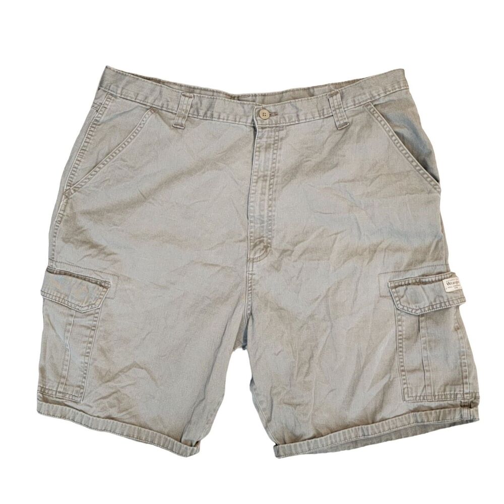Wrangler Men's Green Cargo Shorts Size 40 Hiking Fishing Casual100% Cotton